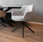 2x grijze eetstoel draaibaar en leuning, Huis en Inrichting, Stoelen, Ophalen, Twee, Nieuw, Stof