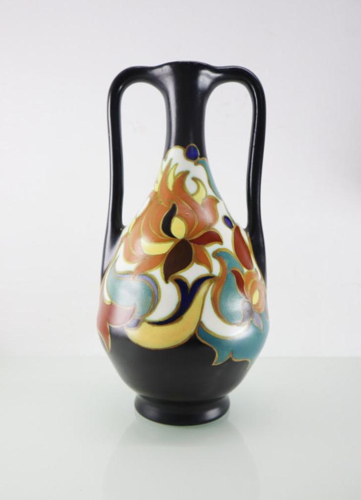 Gouda plateel oorvaas, Antiek en Kunst, Antiek | Keramiek en Aardewerk, Ophalen of Verzenden