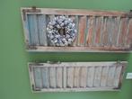 2 oude luiken 102 cm hoog en 39 cm breed per paneel., Ophalen
