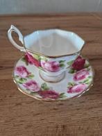 Vintage Rozen Kop en Schotel, Antiek en Kunst, Antiek | Servies los, Ophalen of Verzenden