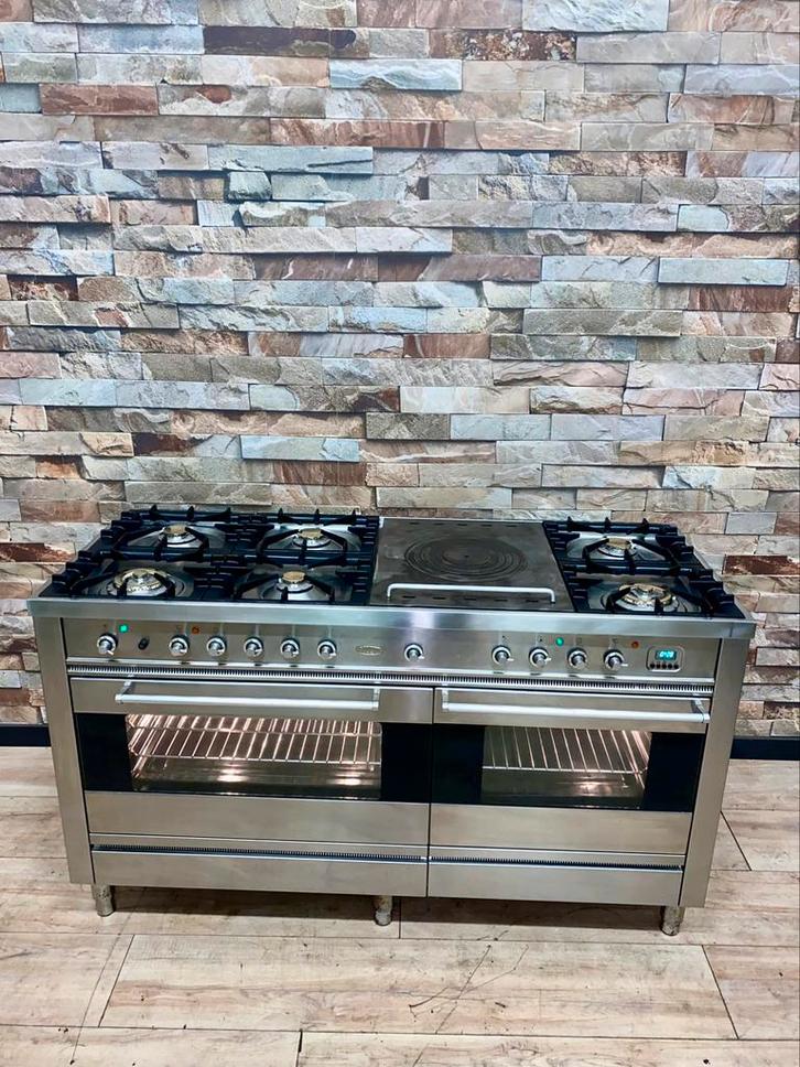 Luxe Boretti Fornuis 7 pits met coupe de feu 2 ovens 150 cm, Witgoed en Apparatuur, Fornuizen, Gebruikt, Vrijstaand, Gas, 5 kookzones of meer