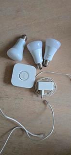 Philips Hue Bridge + 3 Lampen, Huis en Inrichting, Lampen | Wandlampen, Ophalen of Verzenden, Gebruikt, Kunststof, Modern