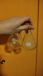 Kleine vaasjes voor plantenstekjes. Mini erlenmeyer., Ophalen of Verzenden, Overige kleuren, Glas, Minder dan 50 cm