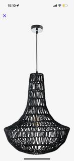 Zwarte rotan hanglamp, Ophalen of Verzenden, Zo goed als nieuw, Stof, 50 tot 75 cm