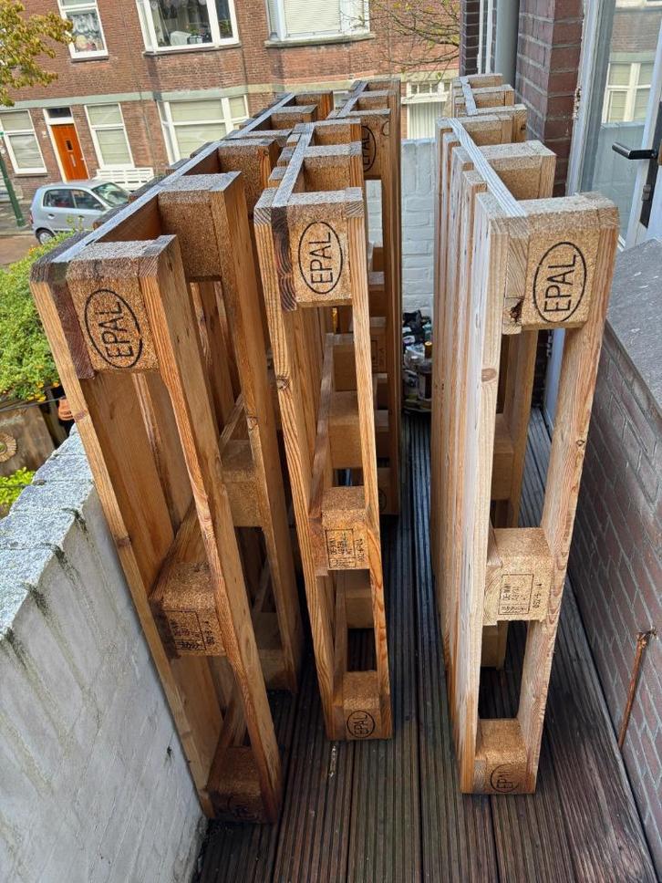 6 Euro Pallets EPAL, Doe-het-zelf en Verbouw, Hout en Planken, Zo goed als nieuw, Pallet, Overige houtsoorten, Minder dan 200 cm