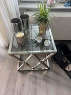 Zilveren Tafeltje - Eric Kusters Stijl, Huis en Inrichting, Vierkant, Ophalen of Verzenden, Minder dan 50 cm, Glas