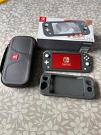 Nintendo Switch Lite Grijs + Accessoires, Ophalen, Grijs, Zo goed als nieuw, Met beschermhoes of tas