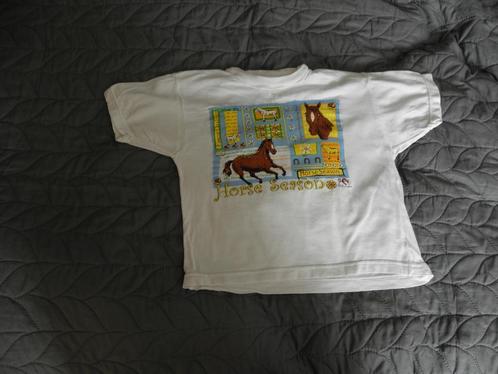 Goedkoop breed wit katoenen paarden print shirt mt 128, Kinderen en Baby's, Kinderkleding | Maat 128, Gebruikt, Meisje, Shirt of Longsleeve