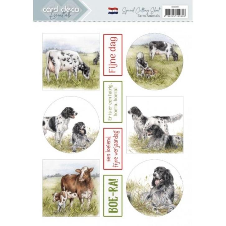 Card Deco Essentials CD11995 Farm Animals 3D knipvel A4, Hobby en Vrije tijd, Kaarten | Zelf maken, Nieuw, Knipvel, Dieren, Ophalen of Verzenden
