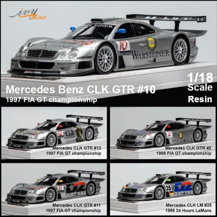 Pre Order Ivy Merit Mercedes-Benz CLK GTR Fia 1:18 Nieuw, Hobby en Vrije tijd, Modelauto's | 1:18, Nieuw, Auto, Ophalen of Verzenden