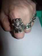 Ring Zilverkleur Metaal Leeuw met Kroon Maten 19 en 20, Sieraden, Tassen en Uiterlijk, Ringen, 19 tot 20, Nieuw, Dame of Heer