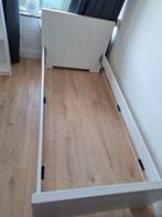 Wit bed eenpersoons, Ophalen, 90 cm, Eenpersoons, Wit