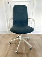 Blauwe bureaustoel met wielen en wit frame, IKEA LÅNGFJÄLL, Ophalen, Zo goed als nieuw, Blauw