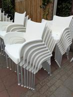 40x Witte Terrasstoelen stapelbaar G-Line bruiloft ceremonie, Huis en Inrichting, Stoelen, Ophalen, Wit, Modern wit, Zo goed als nieuw