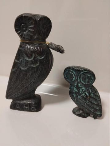  Grieks bronzen uil beeldjes  beschikbaar voor biedingen