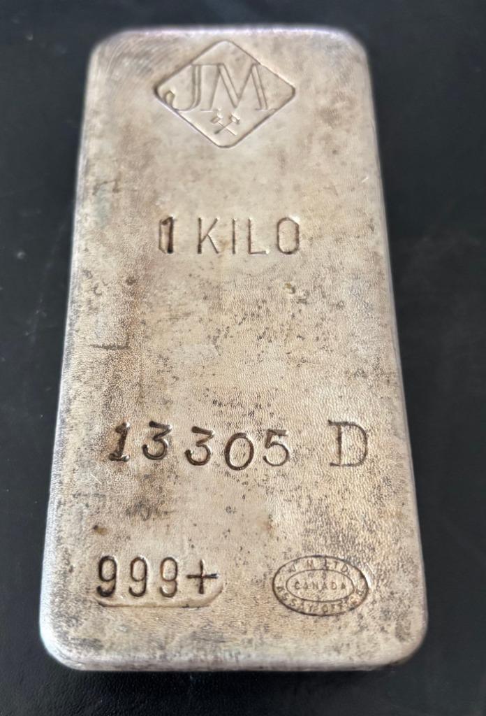 Zilverbaar Johnson Matthey Kilo Zeldzaam <250, Postzegels en Munten, Edelmetalen en Baren, Zilver, Verzenden