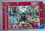 Disney kerst puzzel kersttrein mickey minnie, Ophalen of Verzenden, 500 t/m 1500 stukjes, Zo goed als nieuw