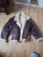 Vintage Shearling Bomber Jacket – Echt Leer & Schapenbont, Kleding | Heren, Jassen | Winter, Ophalen of Verzenden, Gedragen, Maat 52/54 (L)