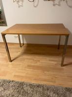 Mooie eettafel voor 4 stoelen massief eiken met rvs, Huis en Inrichting, Ophalen, 200 cm of meer, 50 tot 100 cm, Zo goed als nieuw