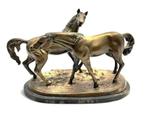 Bronzen beeld:  twee paarden Groot objekt. J.P. Mene, Antiek en Kunst, Antiek | Koper en Brons, Ophalen, Brons