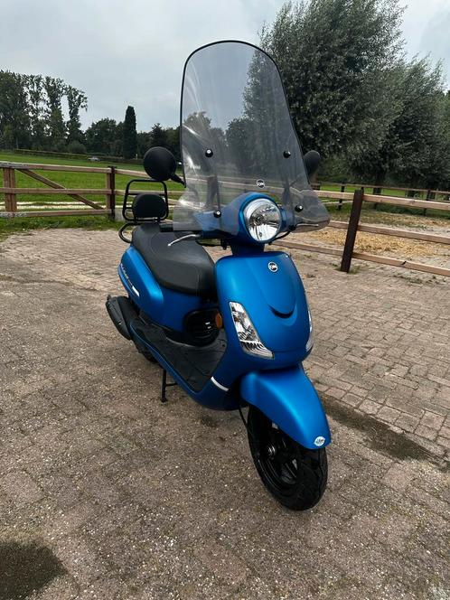Sym Fiddle 2 - 2023 - blauw, Fietsen en Brommers, Scooters | SYM, Zo goed als nieuw, Fiddle, Maximaal 45 km/u, Benzine, Ophalen