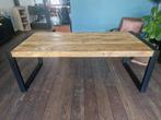 Mangohouten Eettafel met Metalen Onderstel, Ophalen, Gebruikt, 200 cm of meer, 50 tot 100 cm