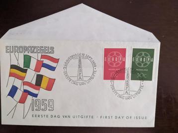 NL 1959; FDC E-39 EUROPAZEGELS beschikbaar voor biedingen