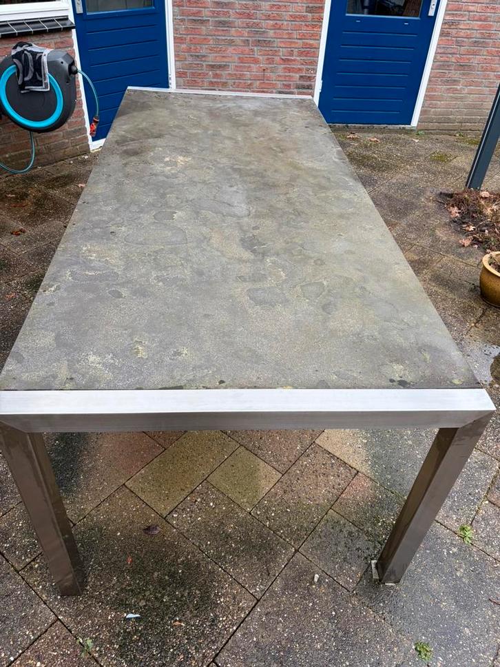 Tuintafel met granieten blad 220x100, Tuin en Terras, Tuintafels, Zo goed als nieuw, Rechthoekig, Ophalen