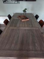 Grijs eiken eetkamertafel, Huis en Inrichting, Tafels | Eettafels, Ophalen, Eikenhout, 200 cm of meer, 50 tot 100 cm