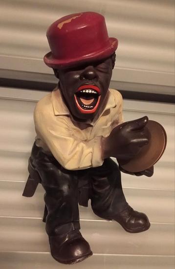 Vintage decoratief jazzband muzikant beeld.Hoogte 40 cm. beschikbaar voor biedingen