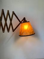Vintage houten wandlamp | schaarlamp, Ophalen, Huis en Inrichting