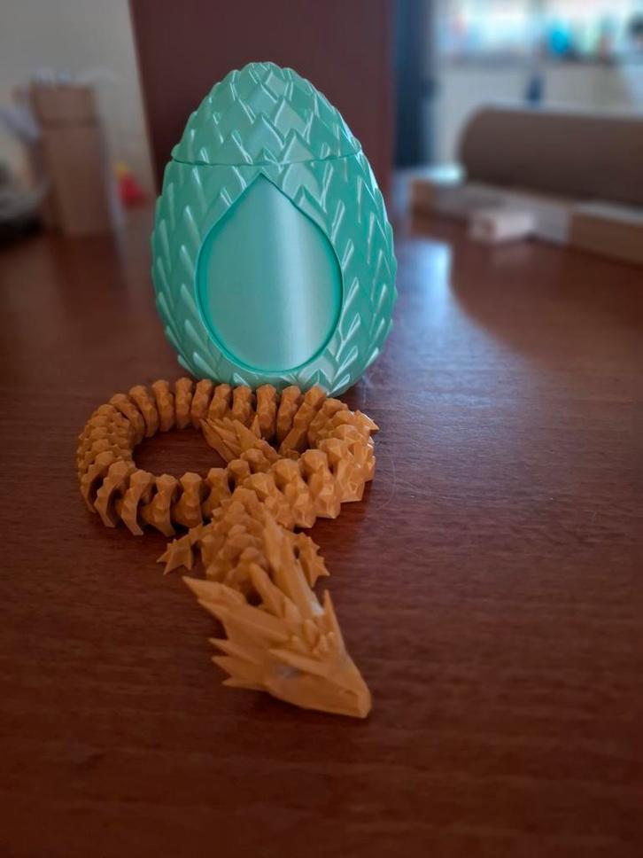 Draken Ei met Flexibele Draak - Nieuw, 3D geprint, Kinderen en Baby's, Speelgoed | Educatief en Creatief, Nieuw, Knutselen, Bouwen