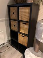 Kallax zwart bruin ikea kast incl. 5 manden, Ophalen, Gebruikt, 100 tot 150 cm, 50 tot 100 cm