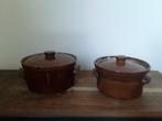 2 ovenschalen met deksel....., Ophalen of Verzenden, Zo goed als nieuw, Overige materialen, Pot, Bus of Blik