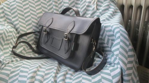 Zatchels, leren akte tas, 35x22x8cm, zwart met handvat, Sieraden, Tassen en Uiterlijk, Tassen | Damestassen, Zo goed als nieuw