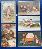 Pasen antiek ansichtkaarten 5 stuks gepreegd, Verzamelen, Ophalen of Verzenden, 1940 tot 1960
