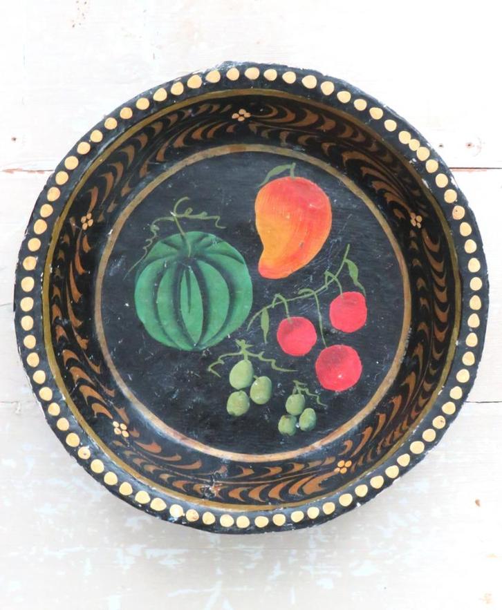 Papier-maché schaal “Fruit” RG, Antiek en Kunst, Curiosa en Brocante, Ophalen of Verzenden