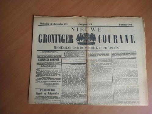Nieuwe Groninger Courant. Maandag 12 November 1917, Boeken, Tijdschriften en Kranten, Muziek, Film of Tv, Ophalen of Verzenden