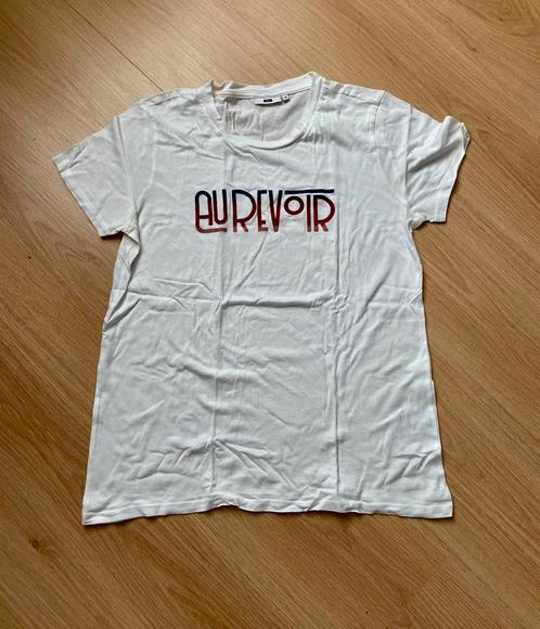 We-fashion T-shirt wit (au revoir) maat M. Als nieuw, Kleding | Dames, T-shirts, Zo goed als nieuw, Wit, Korte mouw, Verzenden