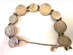 Antieke zilveren  dubbeltjes kwartjes Ned Indie armband, Ophalen of Verzenden, Zilver, Armband