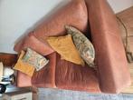Gratis af te halen. Leren bank, Huis en Inrichting, Gebruikt, Tweepersoons, Ophalen of Verzenden, Rechte bank