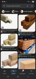Gevraagd: 12x12 palen, Doe-het-zelf en Verbouw, Hout en Planken, Ophalen of Verzenden, Zo goed als nieuw, 50 mm of meer, Balk