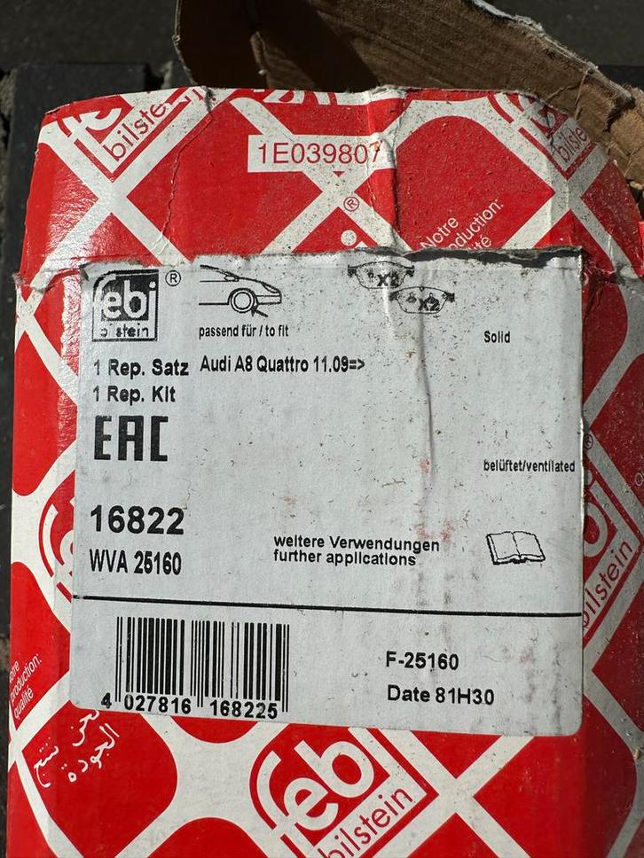 Nieuwe Bilstein Remblokken SQ5/A8, Auto-onderdelen, Remmen en Aandrijving, Audi, Nieuw, Ophalen of Verzenden