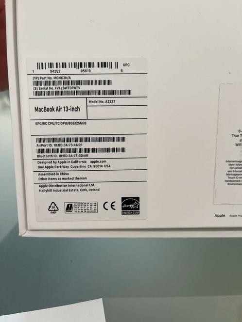 macbook air, Computers en Software, Apple Macbooks, Zo goed als nieuw, 13 inch, Ophalen of Verzenden