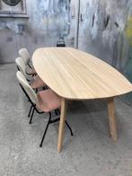 Eiken eettafel organisch of deens ovaal, Huis en Inrichting, Tafels | Eettafels, 100 tot 150 cm, Verzenden, Vijf personen of meer