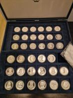 Zilveren Penningen Set-35 Stuks in Cassette.Zie beschrijving, Postzegels en Munten, Ophalen, Nederland, Munten