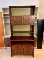 Poul Cadovius wandkast – wengé fineer, Deens design, Zeldzame mid-century kast in donker wengé fineer uit Denemarken, 150 tot 200 cm