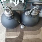 Twee grote industriële lampen (50-60cm), Gebruikt, Ophalen of Verzenden, Metaal, Minder dan 50 cm