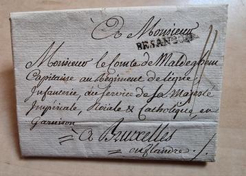 107) BRIEF 1783 COMTE DE MALDEGHEM CAP. AU REGIMENT DE LIGNE beschikbaar voor biedingen