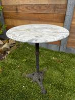 Bistro tafel met marmeren blad, doorsnee 60 cm, hoogte 70 cm, Rond, Gebruikt, Ophalen